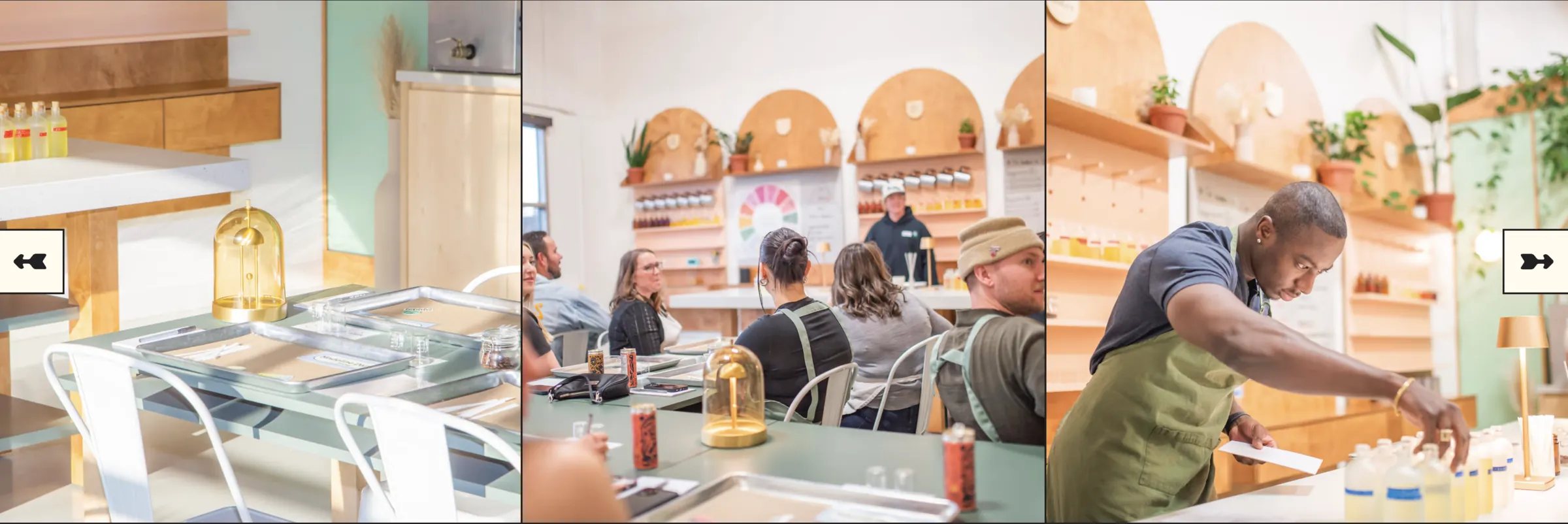 The Ol-Factory workshop room and refillery, photographed mid-class.